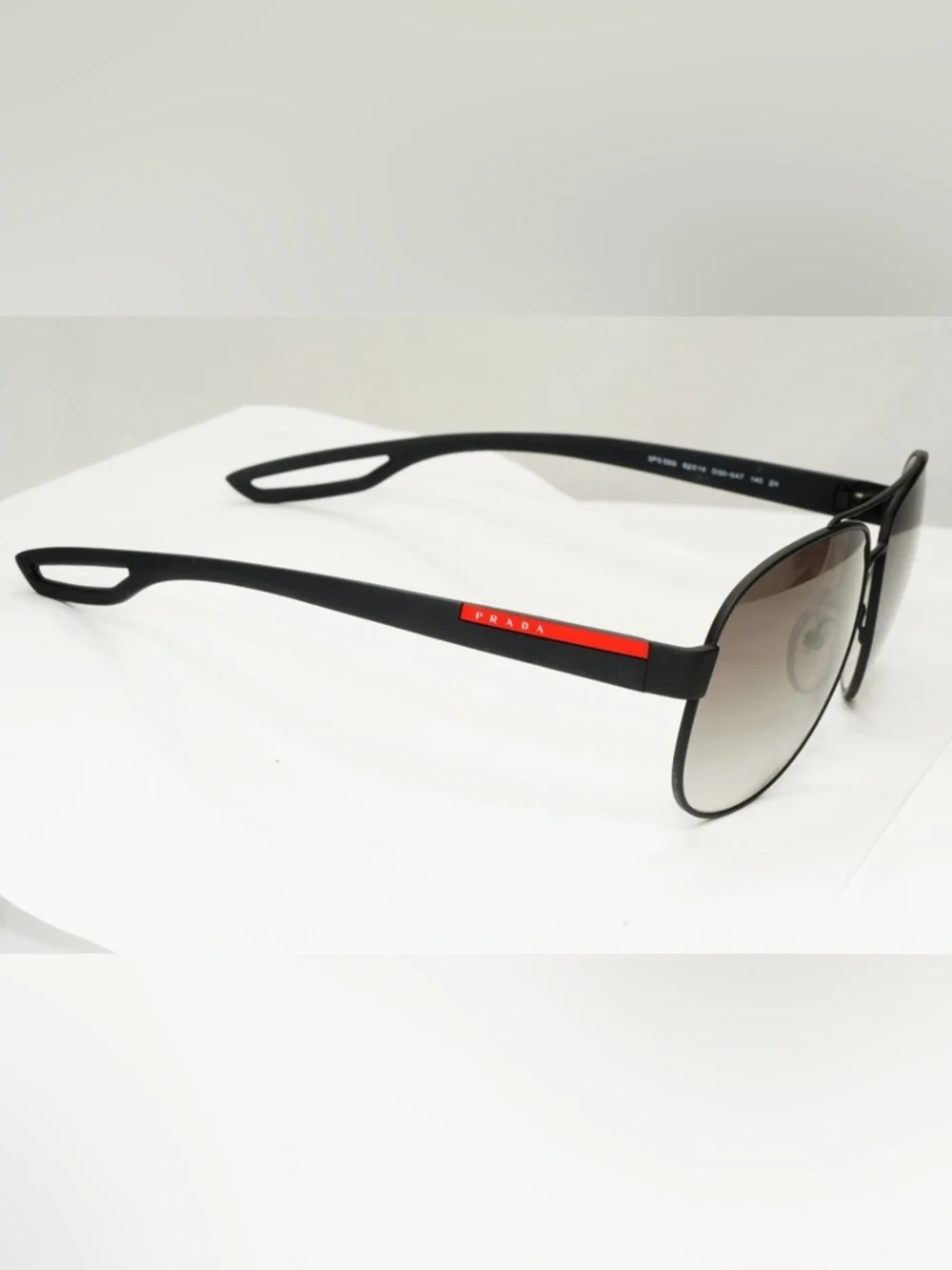 Prada Men’s SPS 55Q Matte Black Aviator Sunglasses Polarized